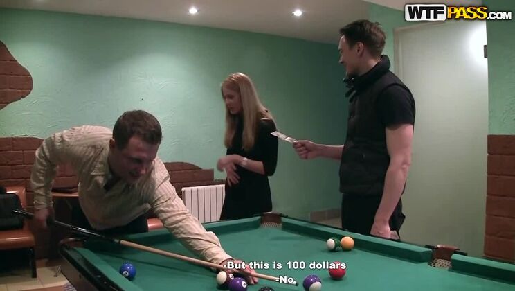 [PickupFuck] - Sexy Blonde Amber Daikiri Takes Cumshot From Two Cocks