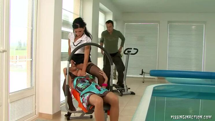 [Tainster] - Lena Cova & Liss White - Wet Piss Threesome