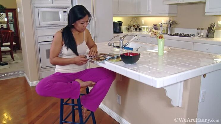 Brunette Hairy Girl Max Makita Fails to Finish Breakfast