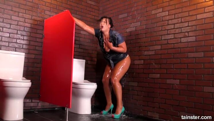 Brunette MILF Aisha Bahadur Gets Wild with Cum Shooting Toy