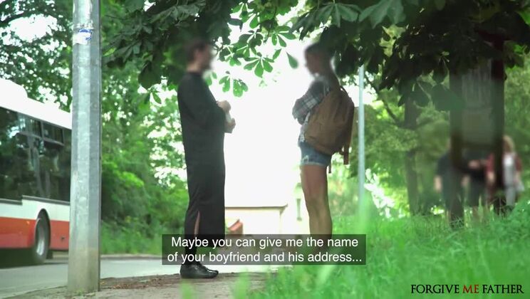 [ForgiveMeFather] - Runaway Blonde Gets Facial Cum