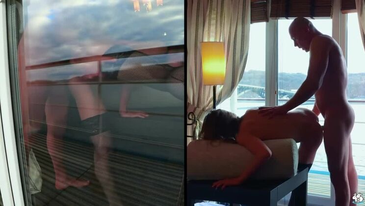 Young Lovers Fuck on Balcony, Deepthroat Action