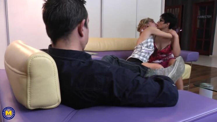 Mature Women Gizelda B. and Becky in a Threesome with Housewives