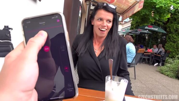 POV: Brunette Milf Playing with Vibrator in Public