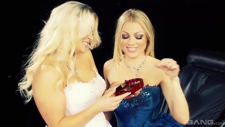 Blonde and Big Tits Lesbian Romance