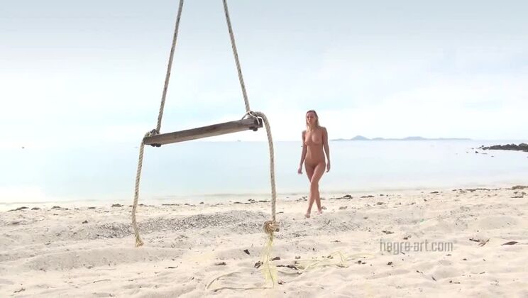 [Hegre] - Beautiful Coxy Fingers Herself on the Beach - Coxy
