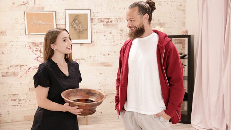 Massage Ends in DEEP THROAT Fun!