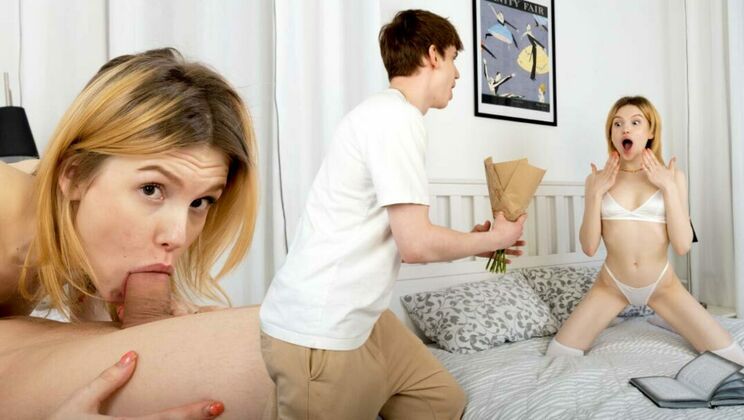 [ClubSweethearts] - Blonde teen Milka swallows big load - Milka Tight - Christafeer Robien