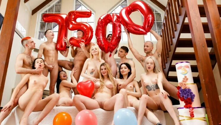 [ClubSweethearts] - Celebrating 7500 with Wild Group Sex