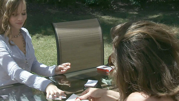 Gangbang with Shaved Brunette Outdoors