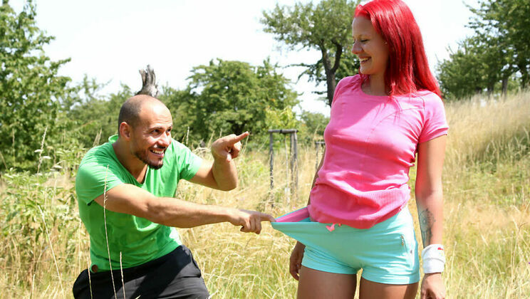 Cumshot on Redhead Teen Girl