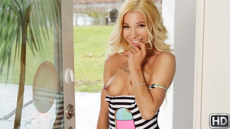 [CumFiesta] - Shaved Pussy Kenzie's Outdoor Fun