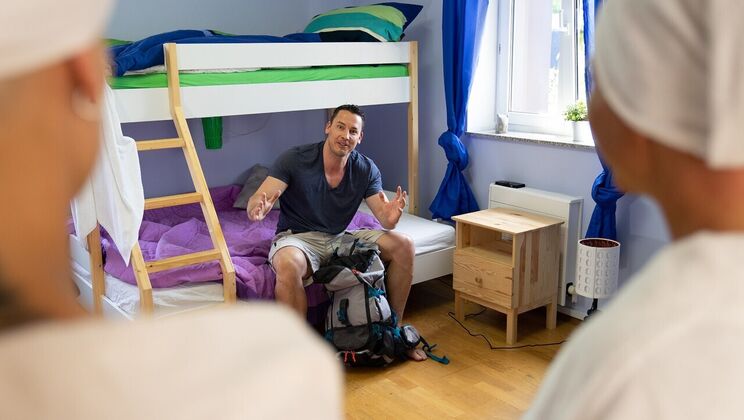 [FakeHostel] - Threesome with Two Blondes and a Stud - Blanche Bradburry - Kathy Anderson - Carlo Minaldi