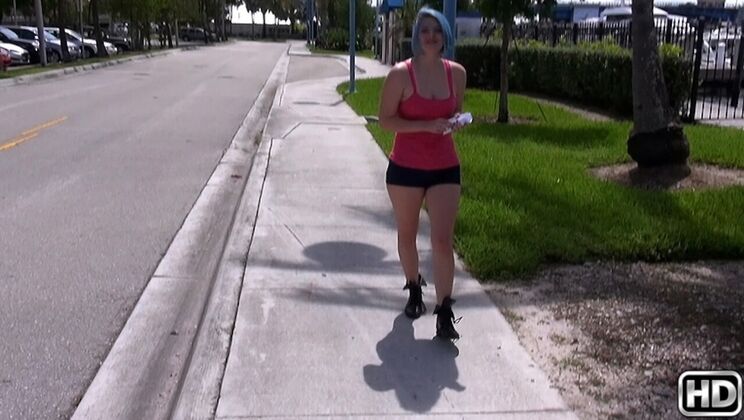 [StreetBlowJobs] - Shaved Latina Teen Blowjob and Cumshot