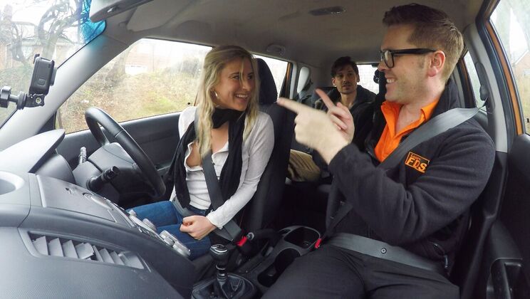 Instructor's Ride Wrecked by Horny Pair