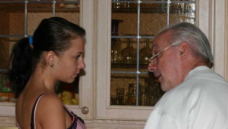 [Oldje] - Seductive Brunette Maid in Erotic Kitchen Scene