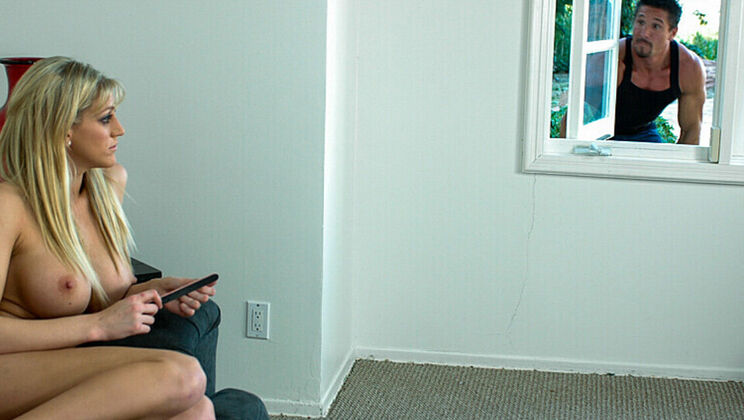 [NeighborAffair] - Blonde Eve Laurence Gives Neighbor a Deepthroat Blowjob - Tommy Gunn - Eve Laurence