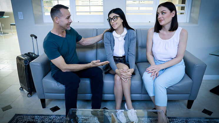 [FosterTapes] - Big Tits Foster Mom and Teen Daughter Seduce Husband