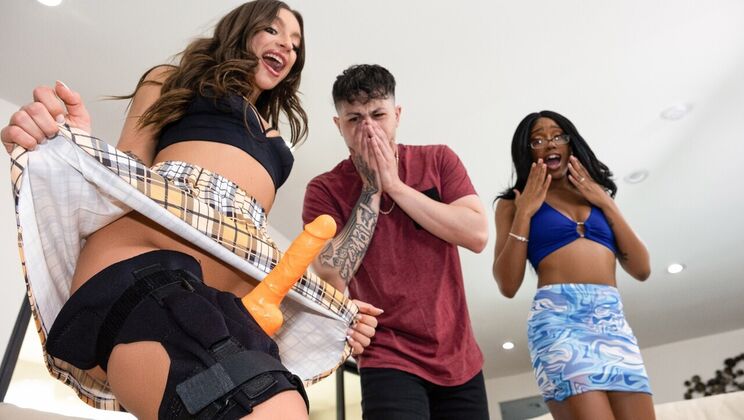 [Brazzers] - Lesbian Thigh Play with Strapon - Lacey London - April Olsen