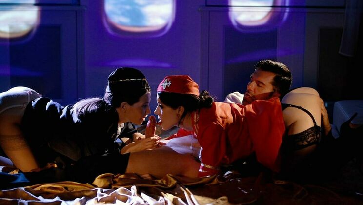 Heeled and Lingeried for Threesome Fun