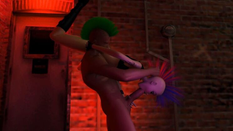 [AdultTimeAnimation] - Huge Dick Anime BJ - SentiMetal Tattooed Girl with Big Tits - Kira Noir - Whitney Wright - April Oneil - Woody All-In