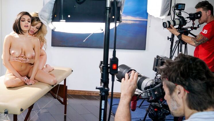 [AllGirlMassage] - Blonde Bombshell & Brunette Babe: Lesbian Fun - Darcie Dolce - Adriana Sephora