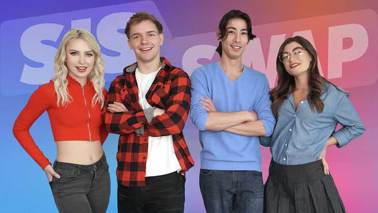 [SisSwap] - Thong-Clad Stepsister Gets Pussy Licked Before Fucking - David Lee - Mae Milano - Britt Blair - Joshua Lewis