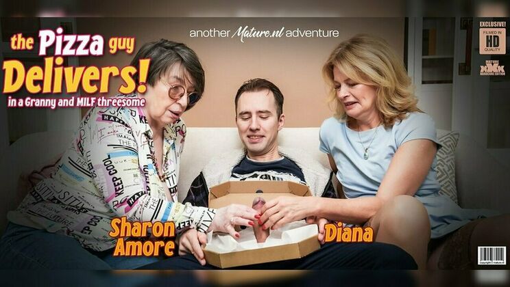 [Mature.nl] - Old and Young: Granny Sharon Amore and MILF Diana Threesome