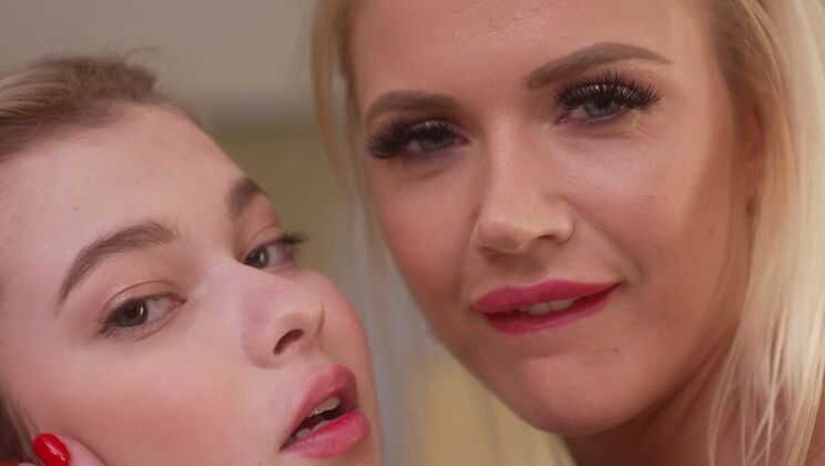 [NRXStudio] - Blonde Stepmom and Teen Daughter Double-Teamed Rough - Leo Casanova - Kitty Li - Nick Morris - Meow Miu - Tim Monster Cock