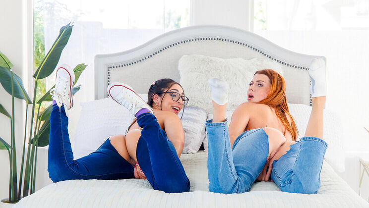 Redhead Stepsister Rides Big Cock - Tan Lines & Spanking