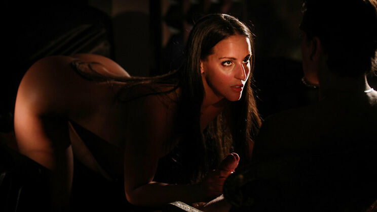 Shalina Devine in Lingerie Giving Blowjob