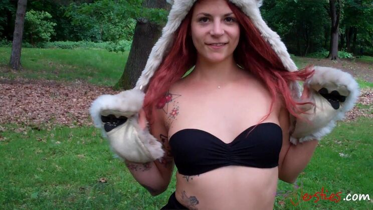 [Ersties] - Minka & Krissi - Hot Public Lingerie Play & Kissing