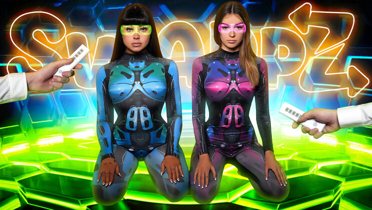 [SisSwap] - Robo Stepmates Get Cum on Their Faces - Jayden Marcos - Sage Roux - Beca Barbie - Della Cate