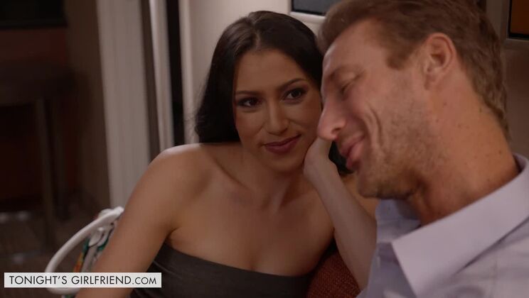 Dominant guy takes control of submissive girl in stockings