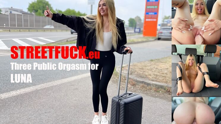 [StreetFuck] - Luna Bbunny's Shaved Pussy Gets Three Orgasms - Marcello Bravo - Luna Bbunny