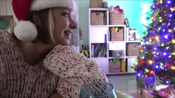 [MomComesFirst] - Blowjob and Cumshot Christmas Party with Hot Blonde MILF