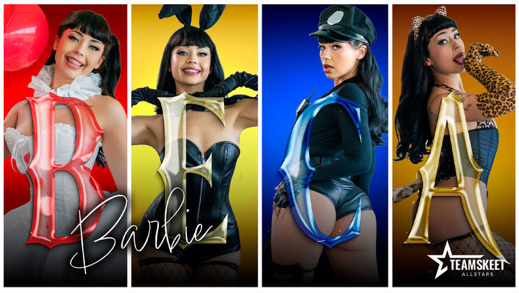 [TeamSkeetAllStars] - Deepthroat Action with Curvy Beca in Fishnets - Charles Dera - Beca Barbie