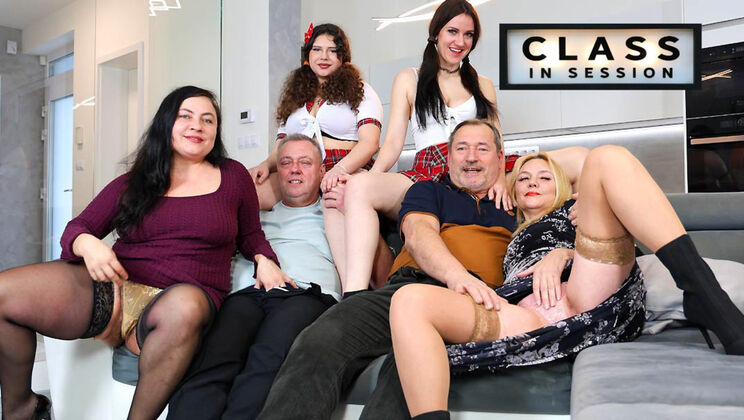[GrandparentsX] - School Orgy: Teachers Fuck Students Hardcore - Creampie & Blowjob - Lucas Knight - Mya Evans - Martin Bobes - Christina Santes - Melani Mendes - Rosie Smile