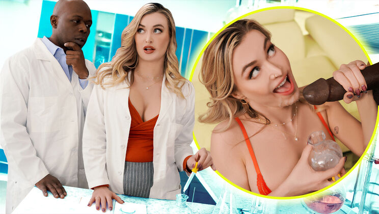 Smart MILF Scientist with Lace Bra Teases and Milks BBC