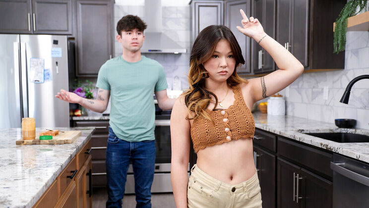 Lulu Chu's Thong Slips Off As She Mounts Stepbro Cowgirl Style